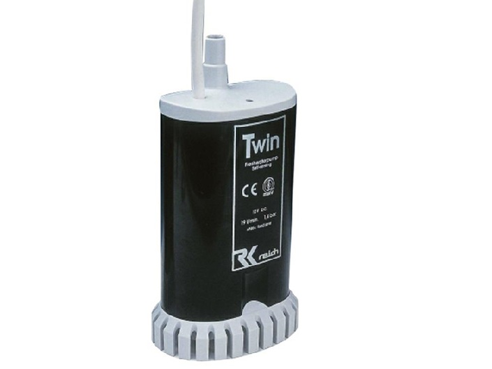 REICH pompa acqua ad immersione 12 v 19 lt/min TWIN con valvola di non ritorno