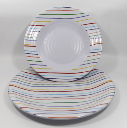 VIA MONDO Set piatti STRIPES in melamina antiscivolo (8 pz) - immagine 3