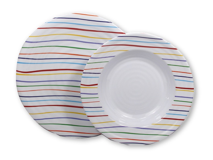 VIA MONDO Set piatti in melamina fantasia STRIPES 8 pz web